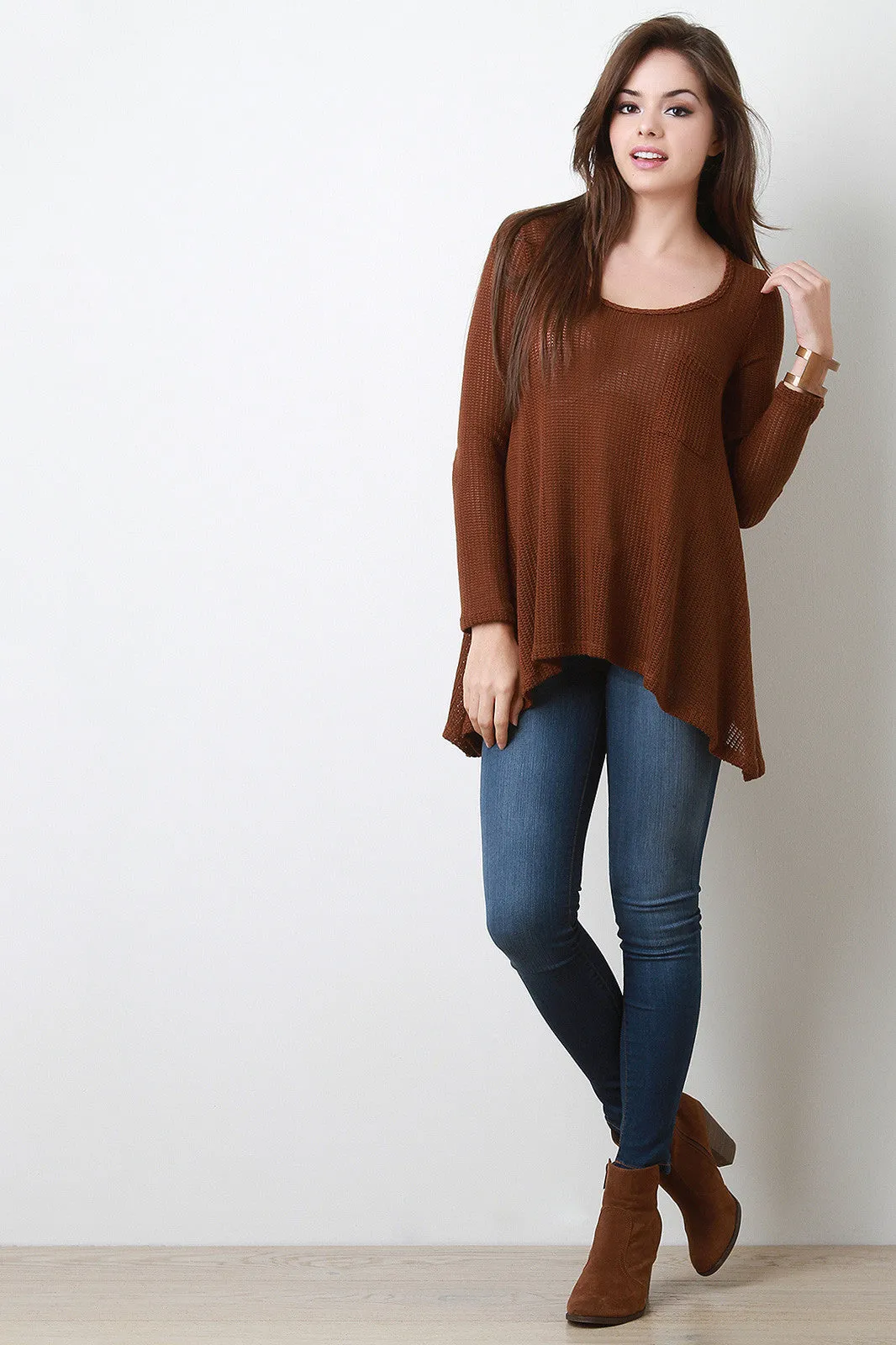 Loose Knit Trapeze Sweater Top