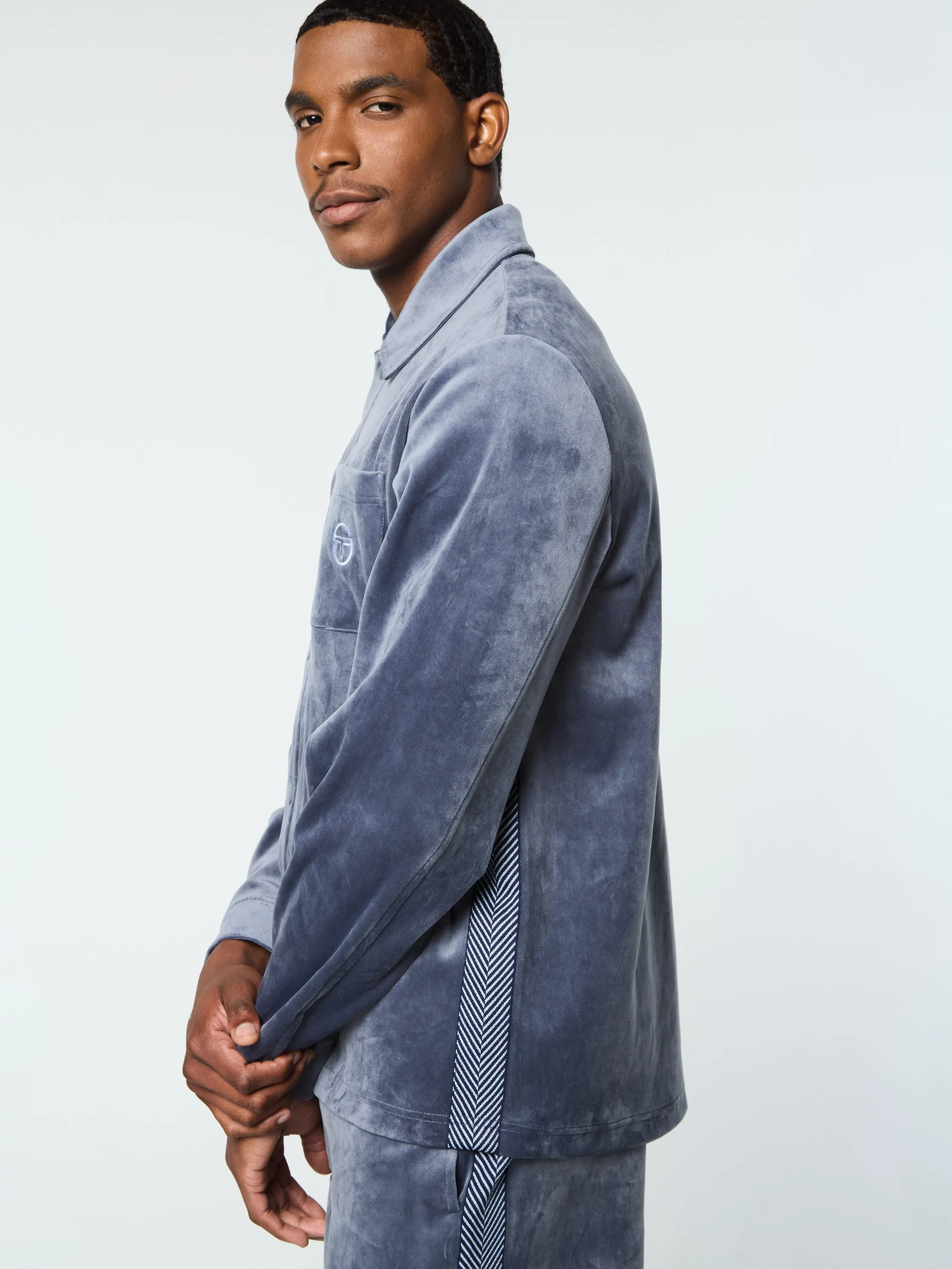 Maglia Velour Overshirt- Grisaille