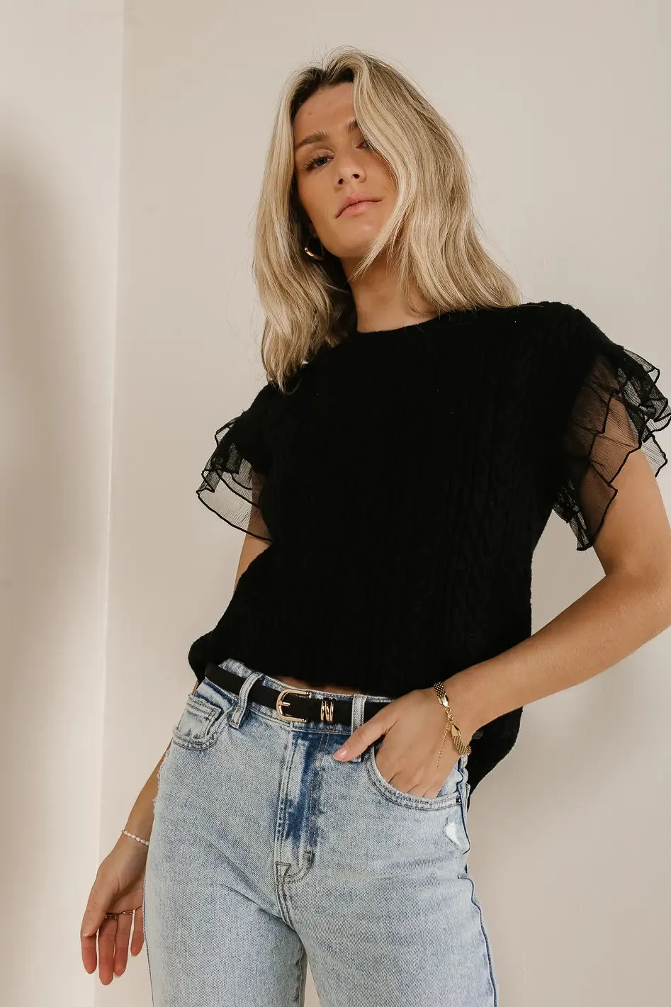 Maisie Cable Knit Sweater Top - FINAL SALE