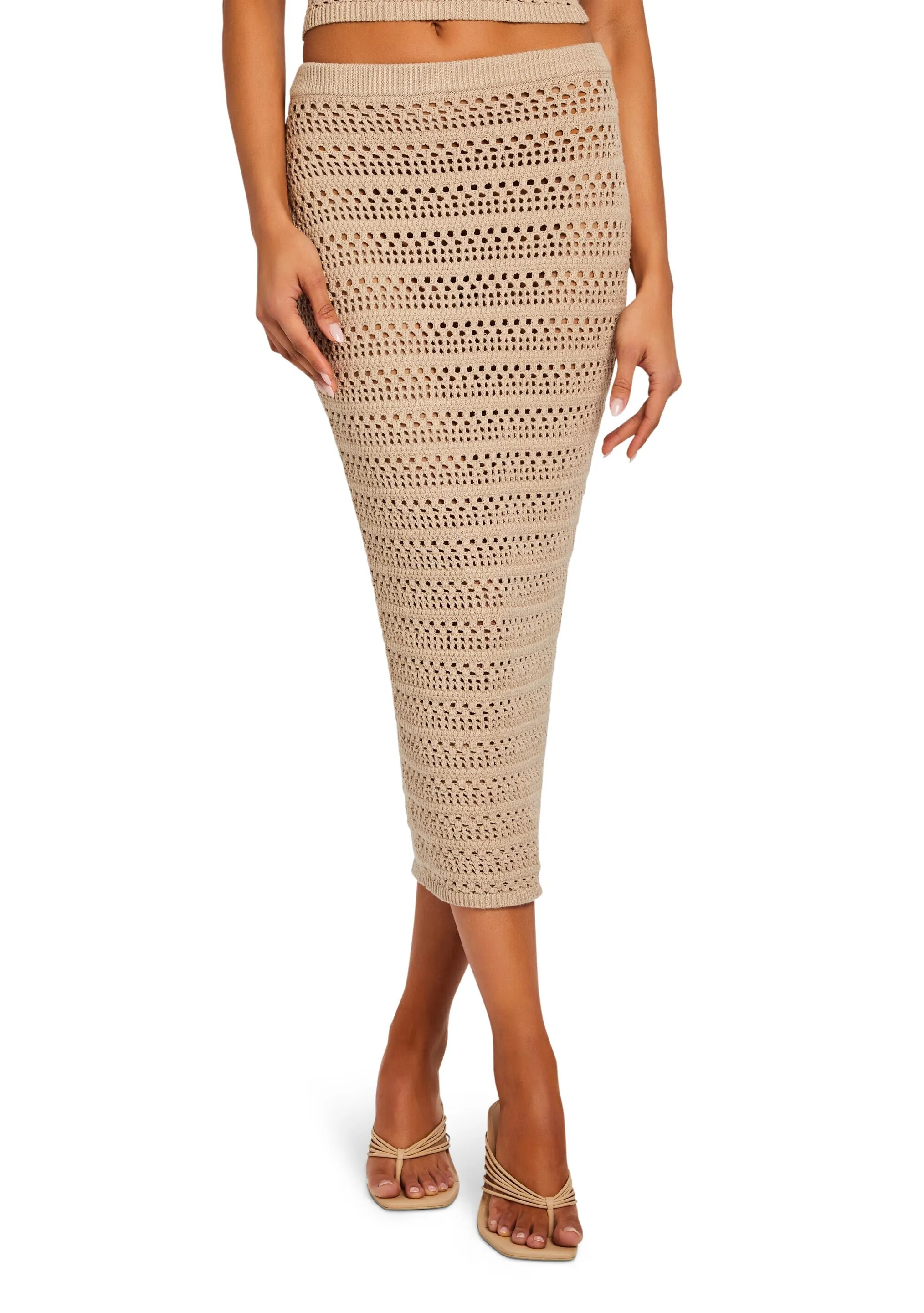Marjorie Knit Crochet Maxi Skirt
