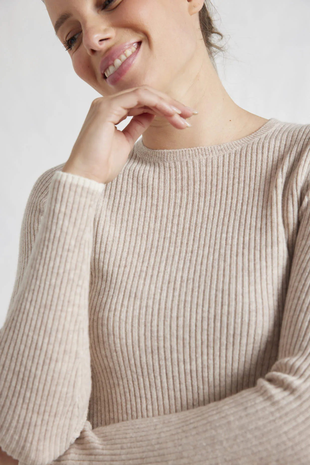 Marley Merino Top in Beige