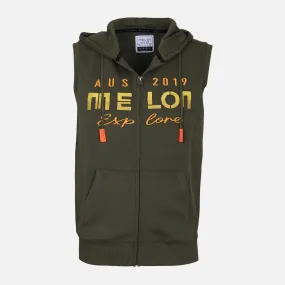 MEN REGULAR FIT VEST HOODED
