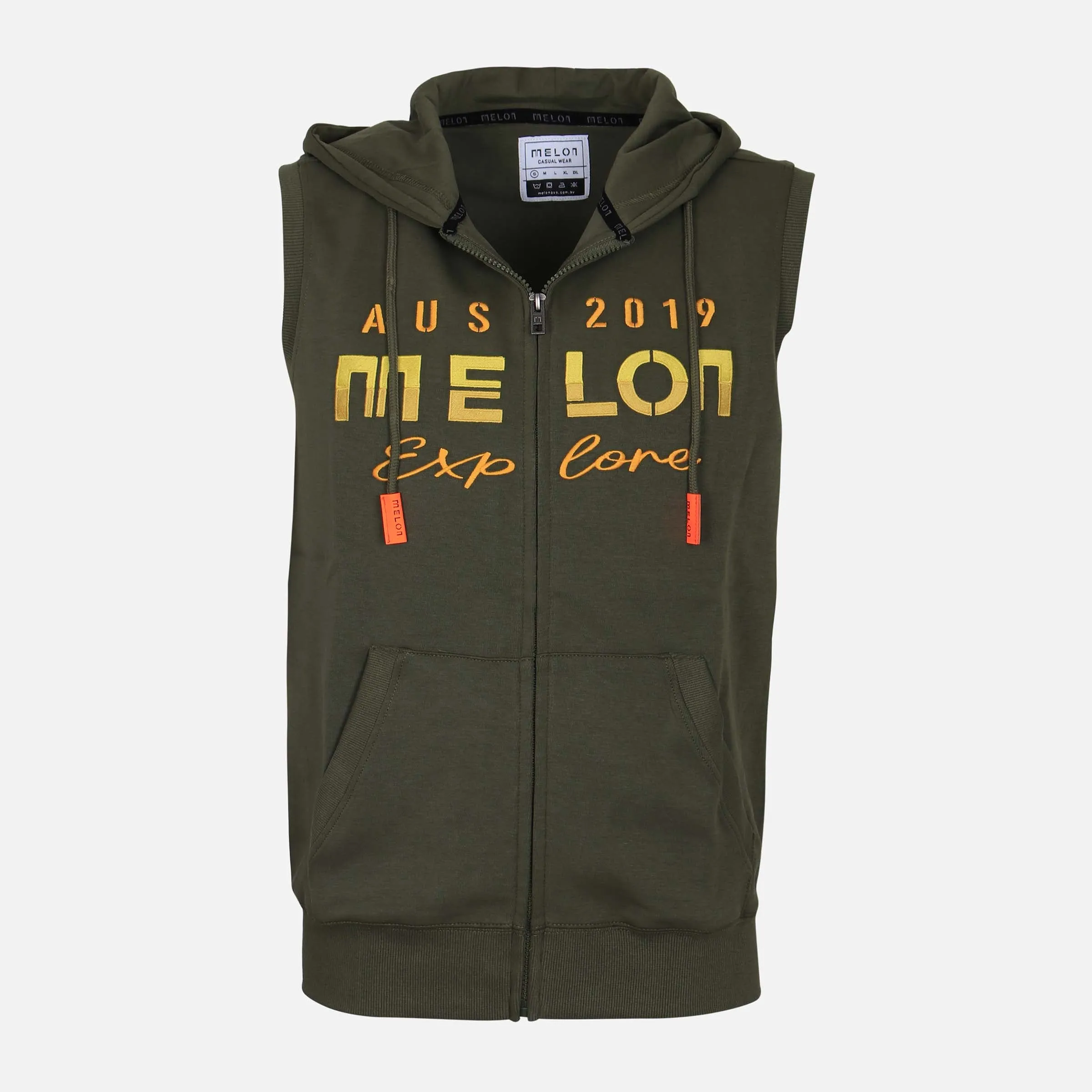 MEN REGULAR FIT VEST HOODED