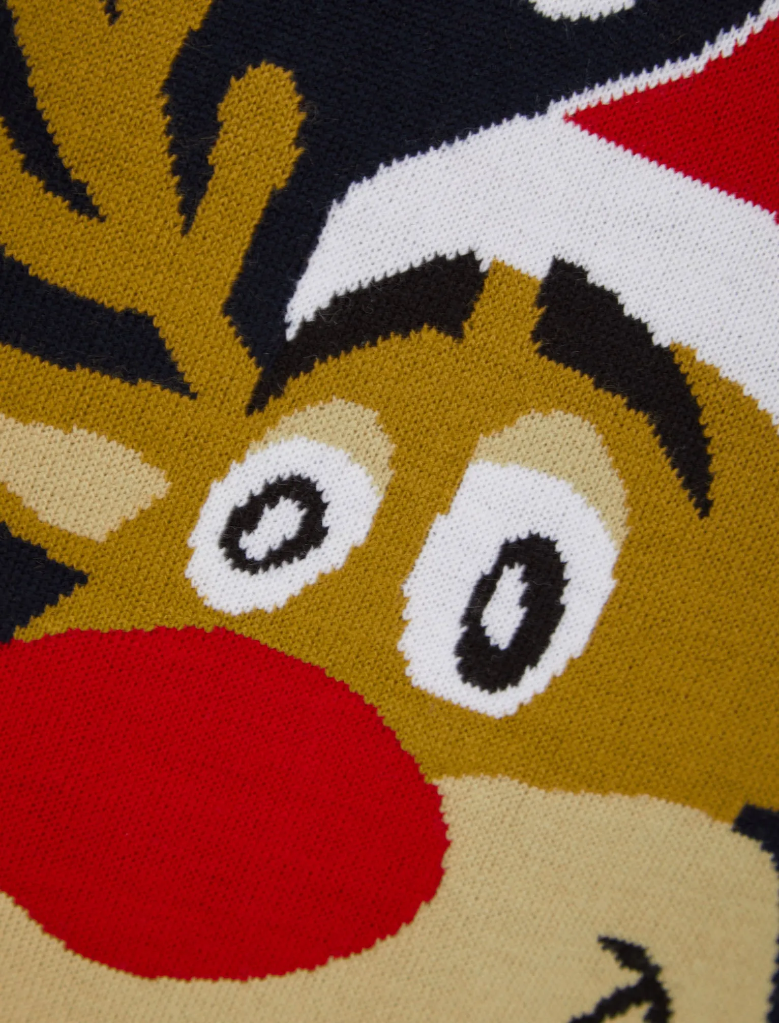Men's Rudolph Smile Motif Novelty Christmas Jumper in Ink - Merry Christmas