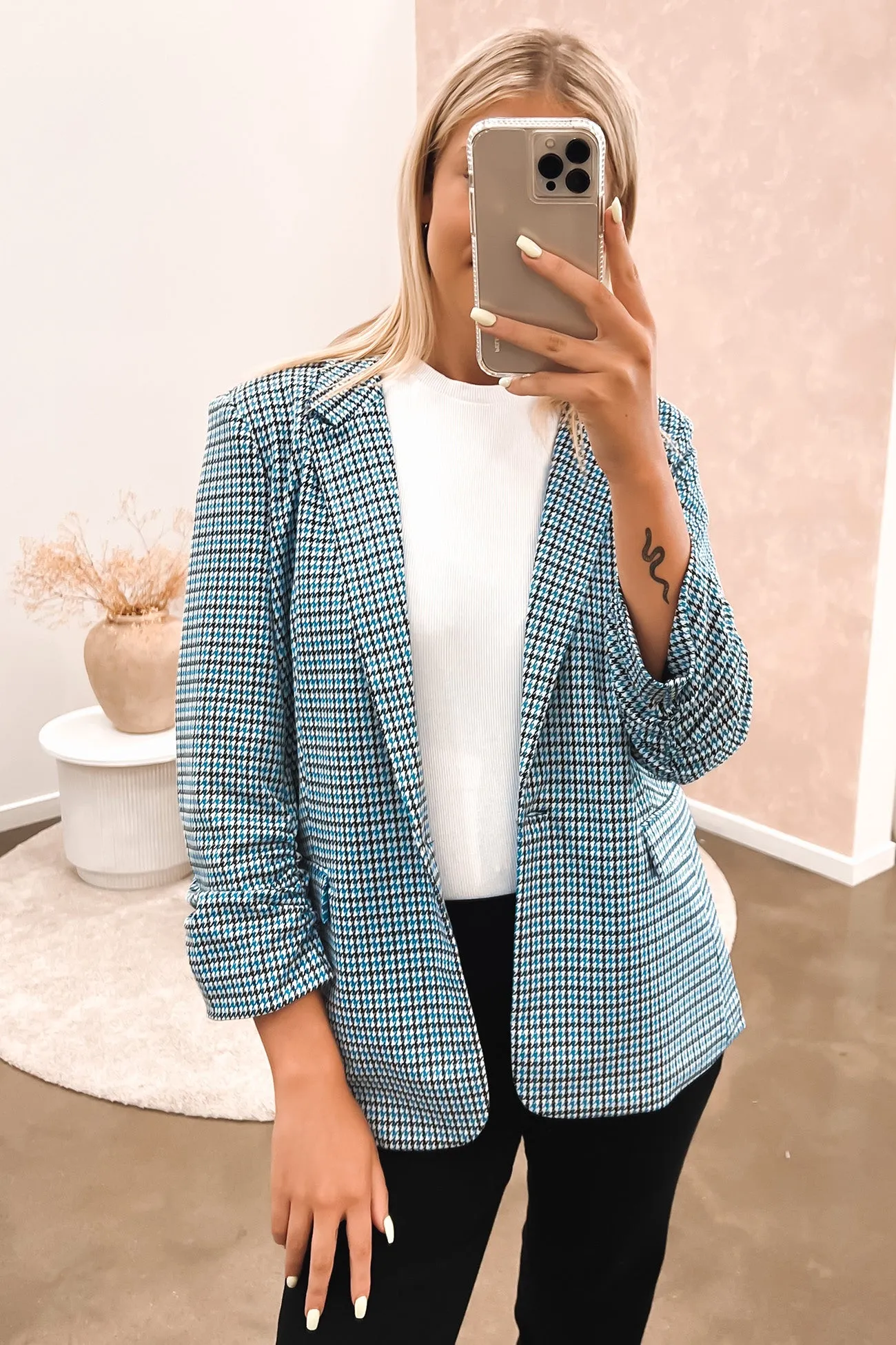 Merci Ponte Blazer Blue Dogstooth
