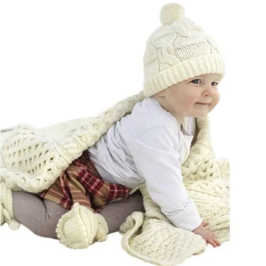Merino Wool Irish Aran Baby Throw
