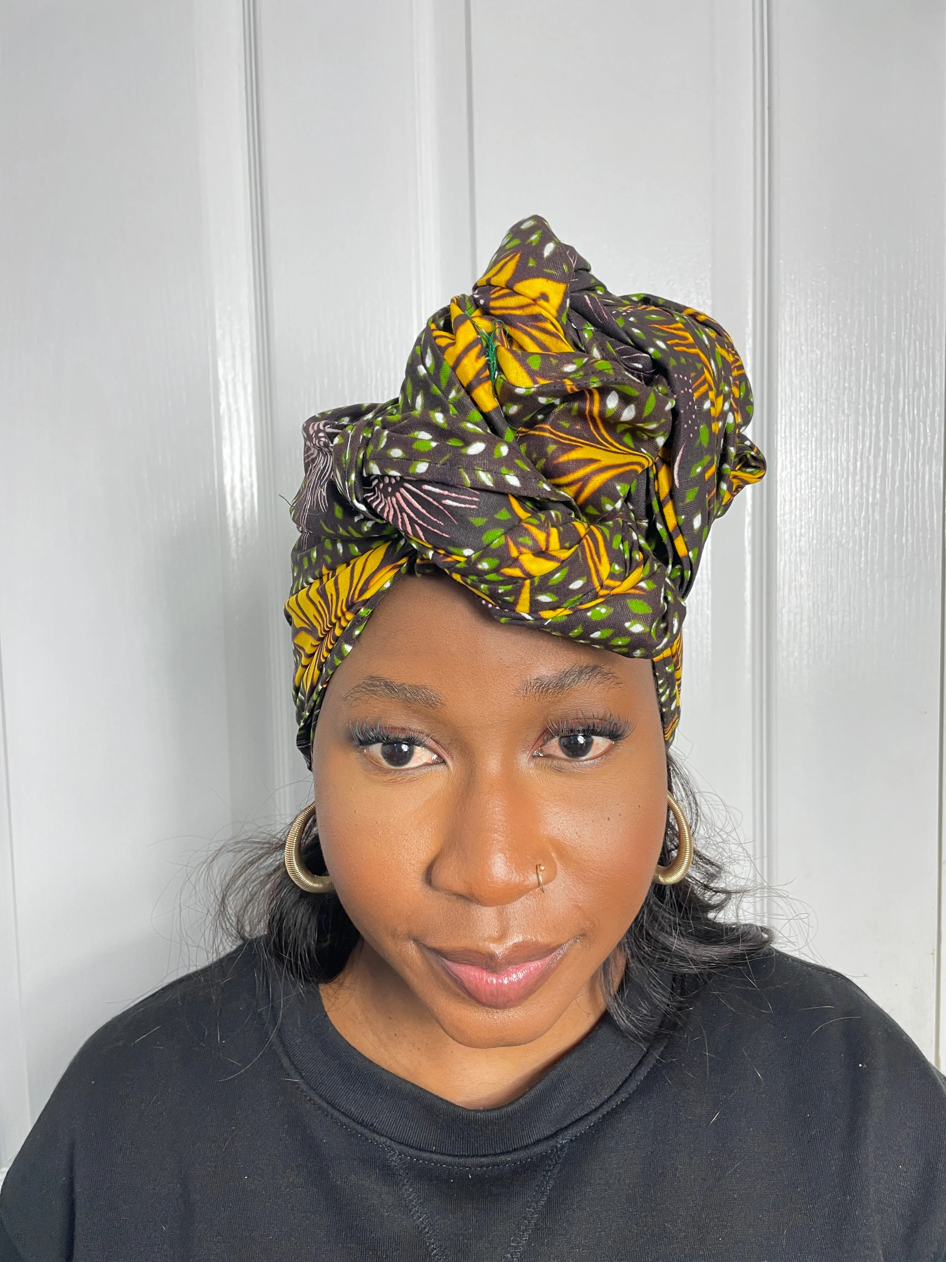 Miah Yellow and Green Ankara Headwrap/Scarf