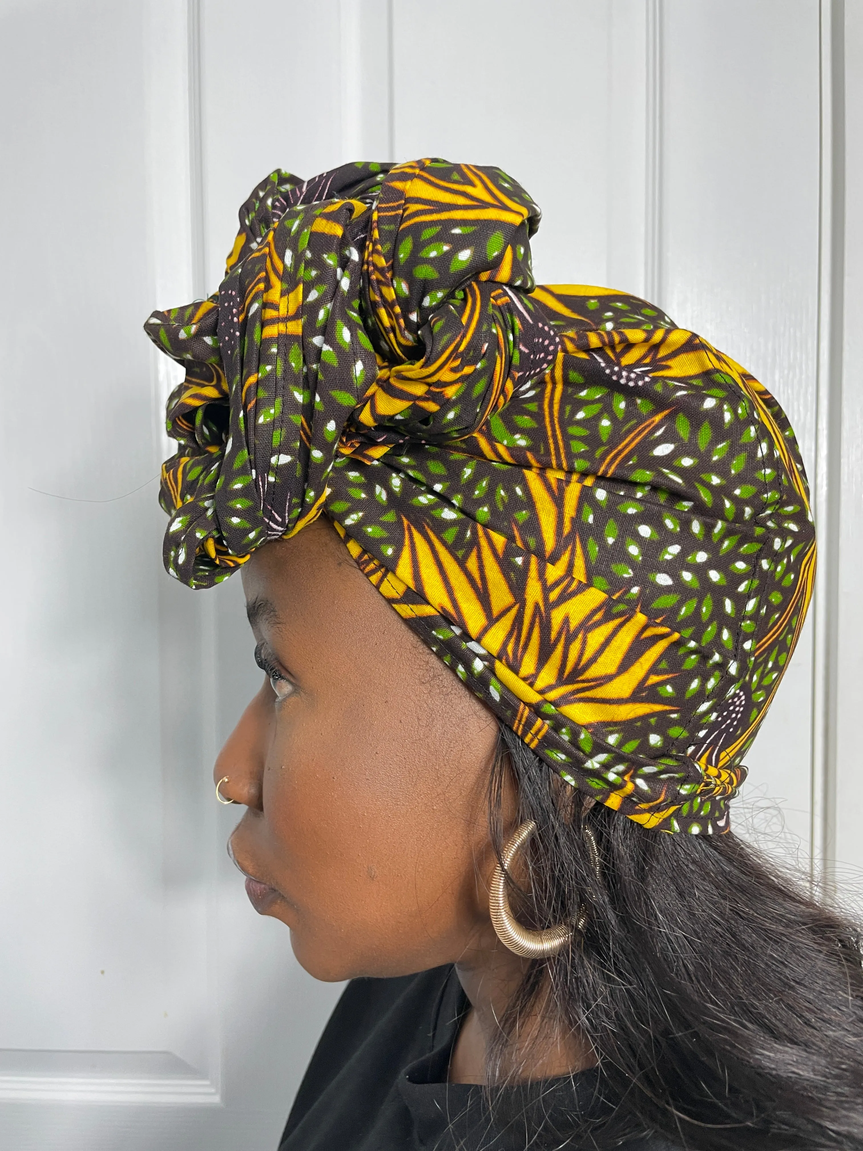 Miah Yellow and Green Ankara Headwrap/Scarf