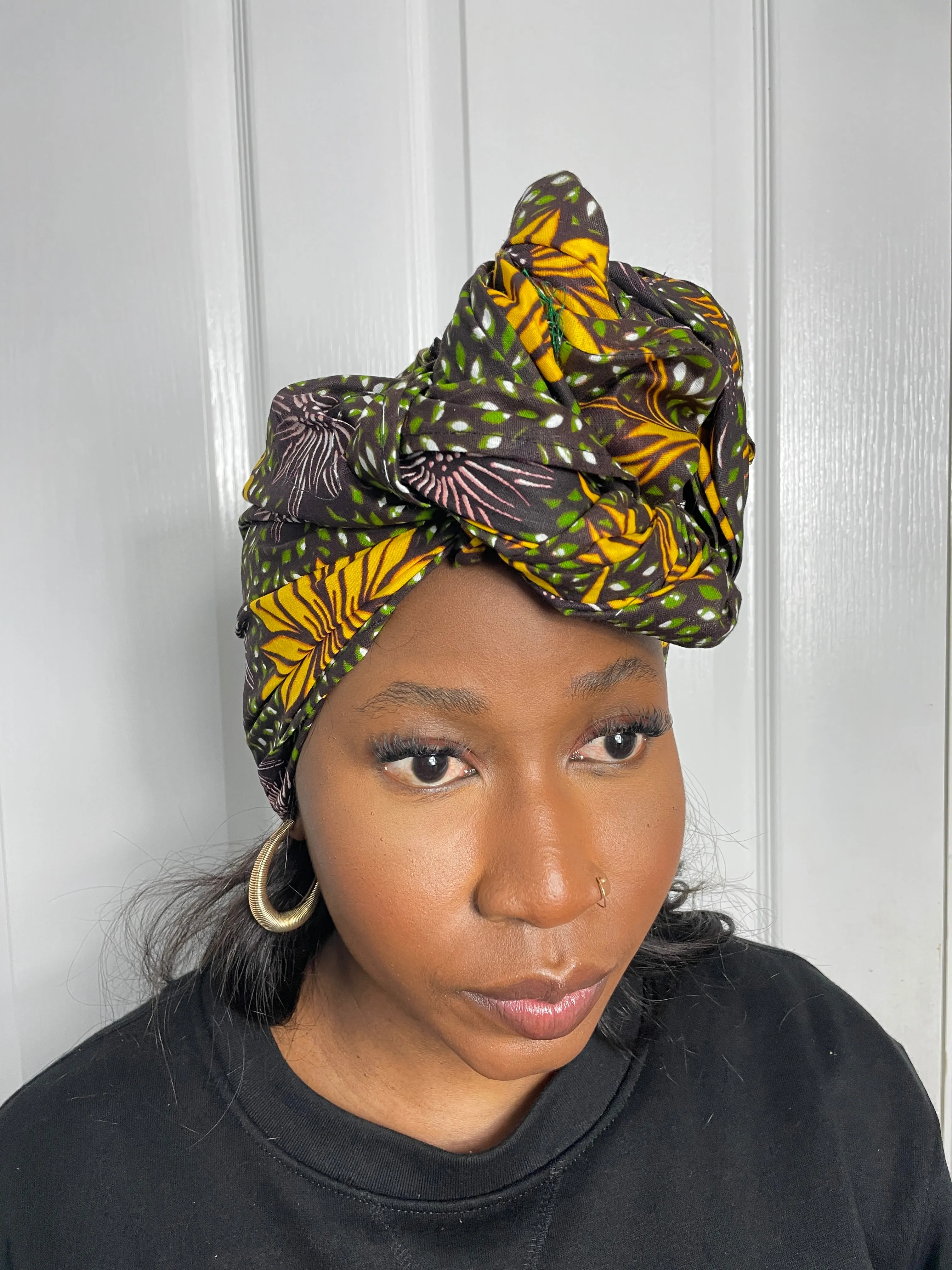 Miah Yellow and Green Ankara Headwrap/Scarf