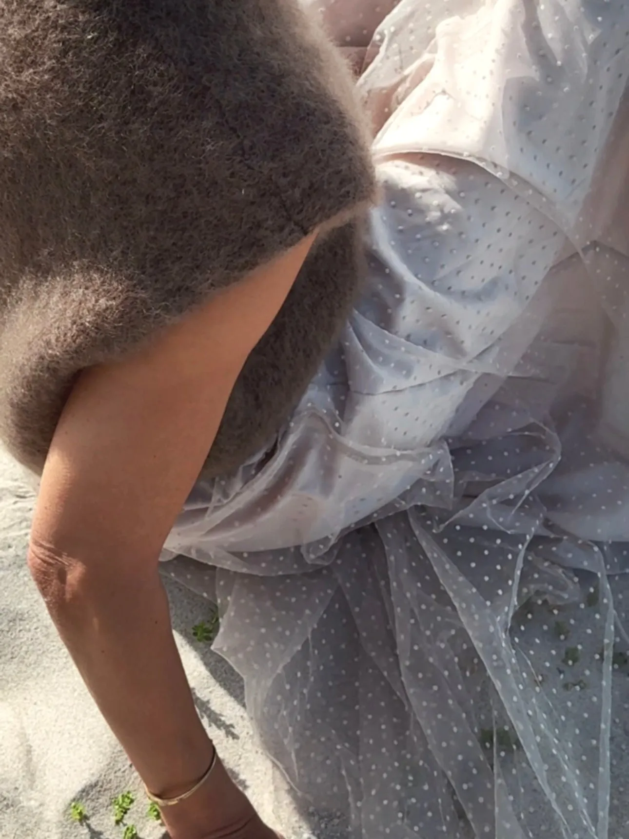 MIDI TULLE SKIRT - LIGHT ROSE/SAND