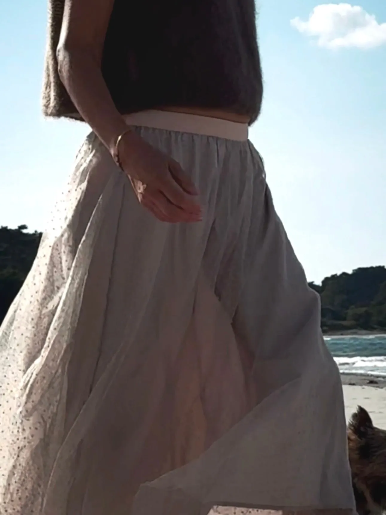 MIDI TULLE SKIRT - LIGHT ROSE/SAND