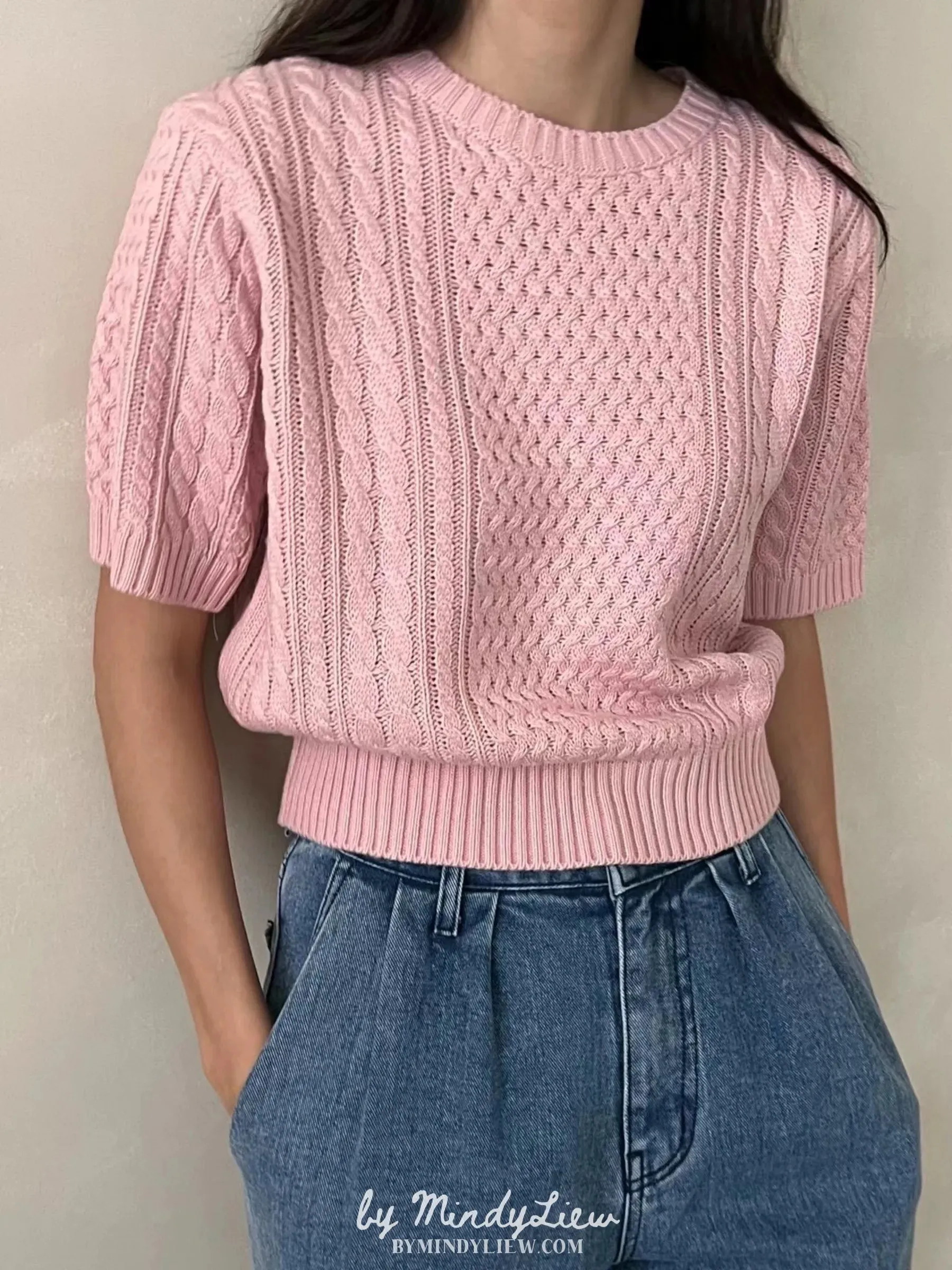 ML23933 Short Sleeve Knit Top