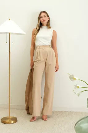 MOCK NECK  KNIT TOP: CREAM
