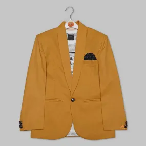 Mustered and Navy Blue Blazer for Boys