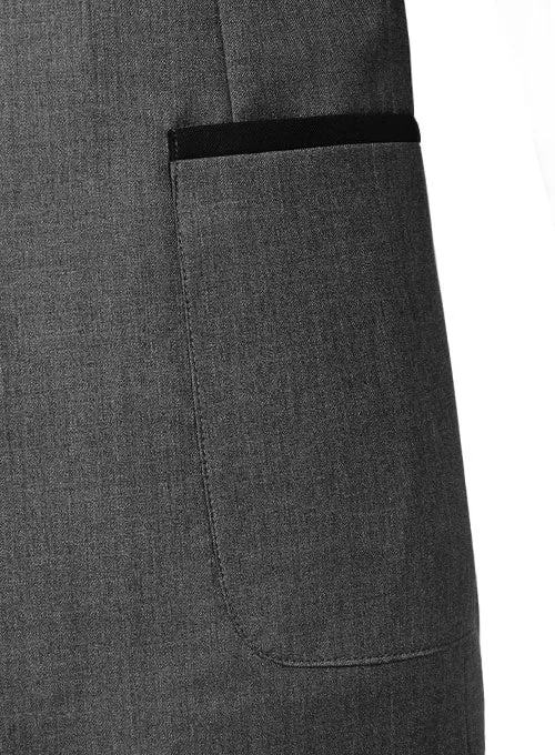 Napolean Mid Charcoal Wool Jacket - Black Trims