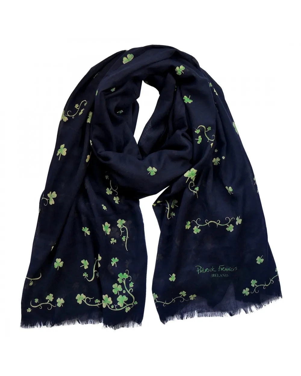 Navy Shamrock Fashion Scarf