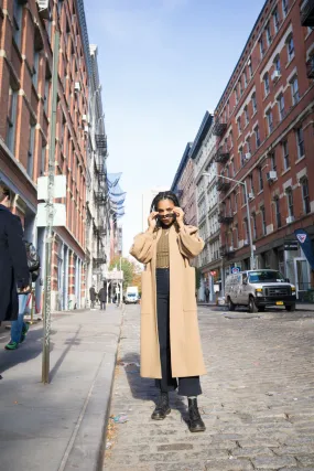 Oversized sustainable wool coat