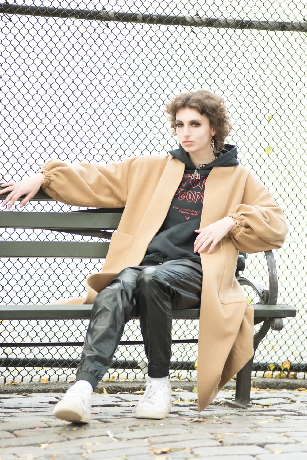 Oversized sustainable wool coat