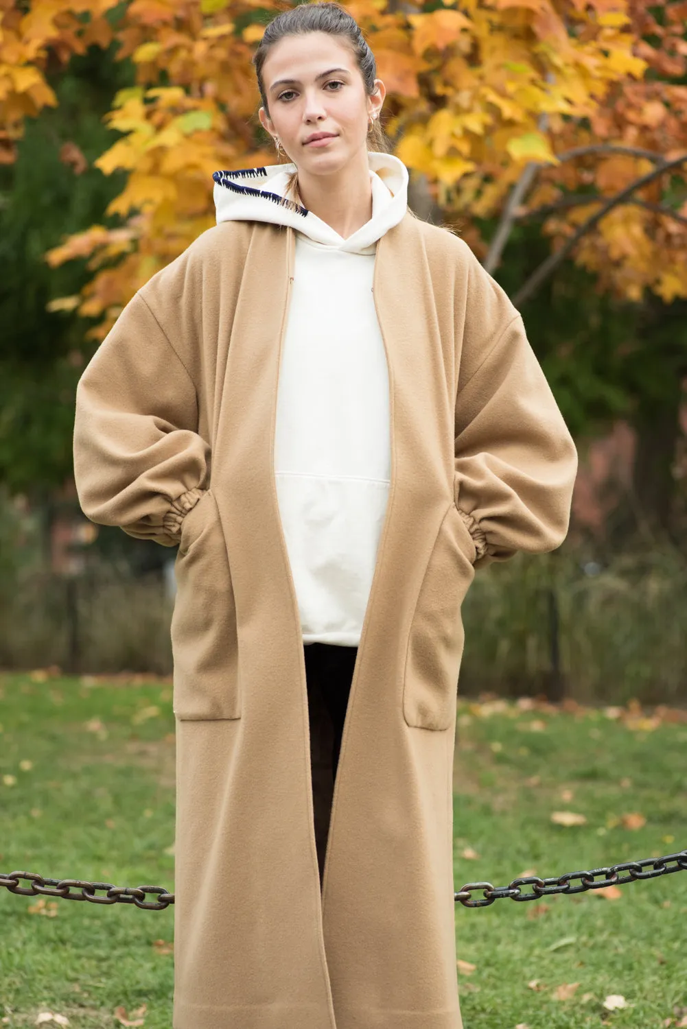 Oversized sustainable wool coat