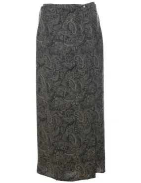 Paisley Print Maxi Skirt - M