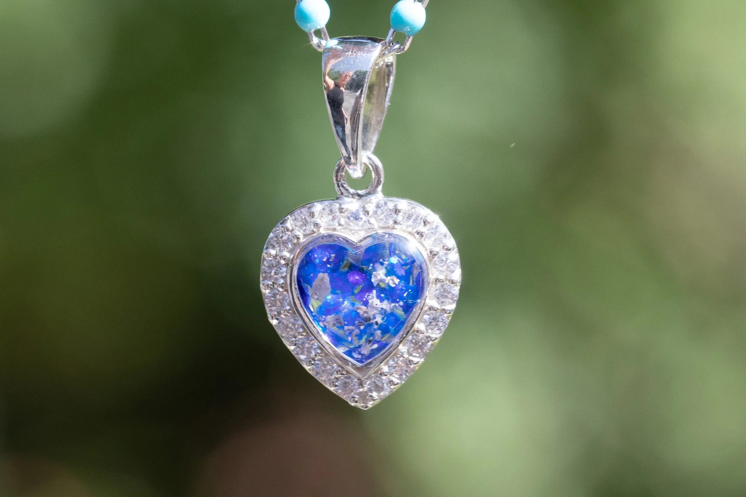 Petite Bedazzled Opal Heart Pendant