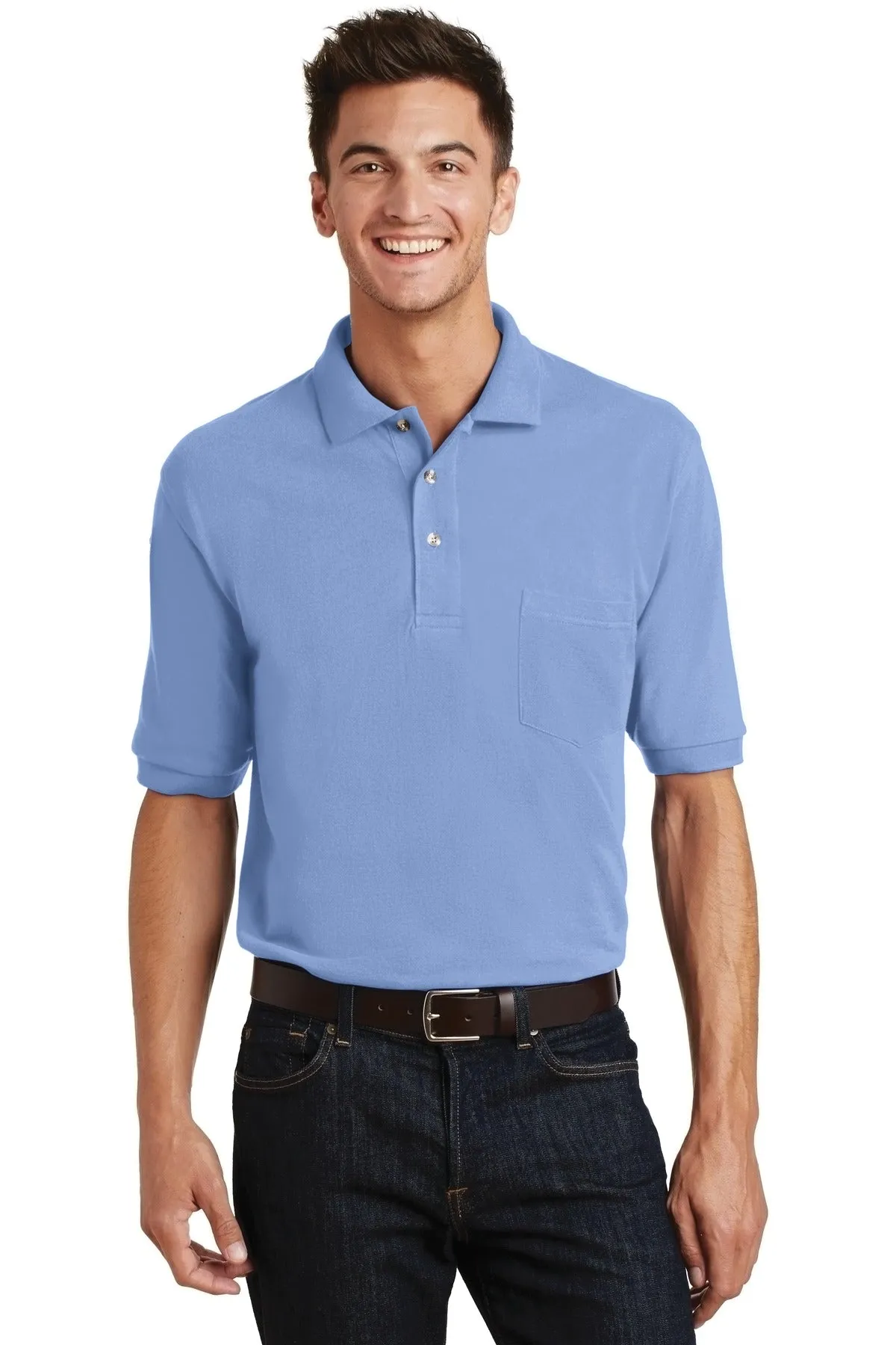 Port Authority® Heavyweight Cotton Pique Polo with Pocket.  K420P