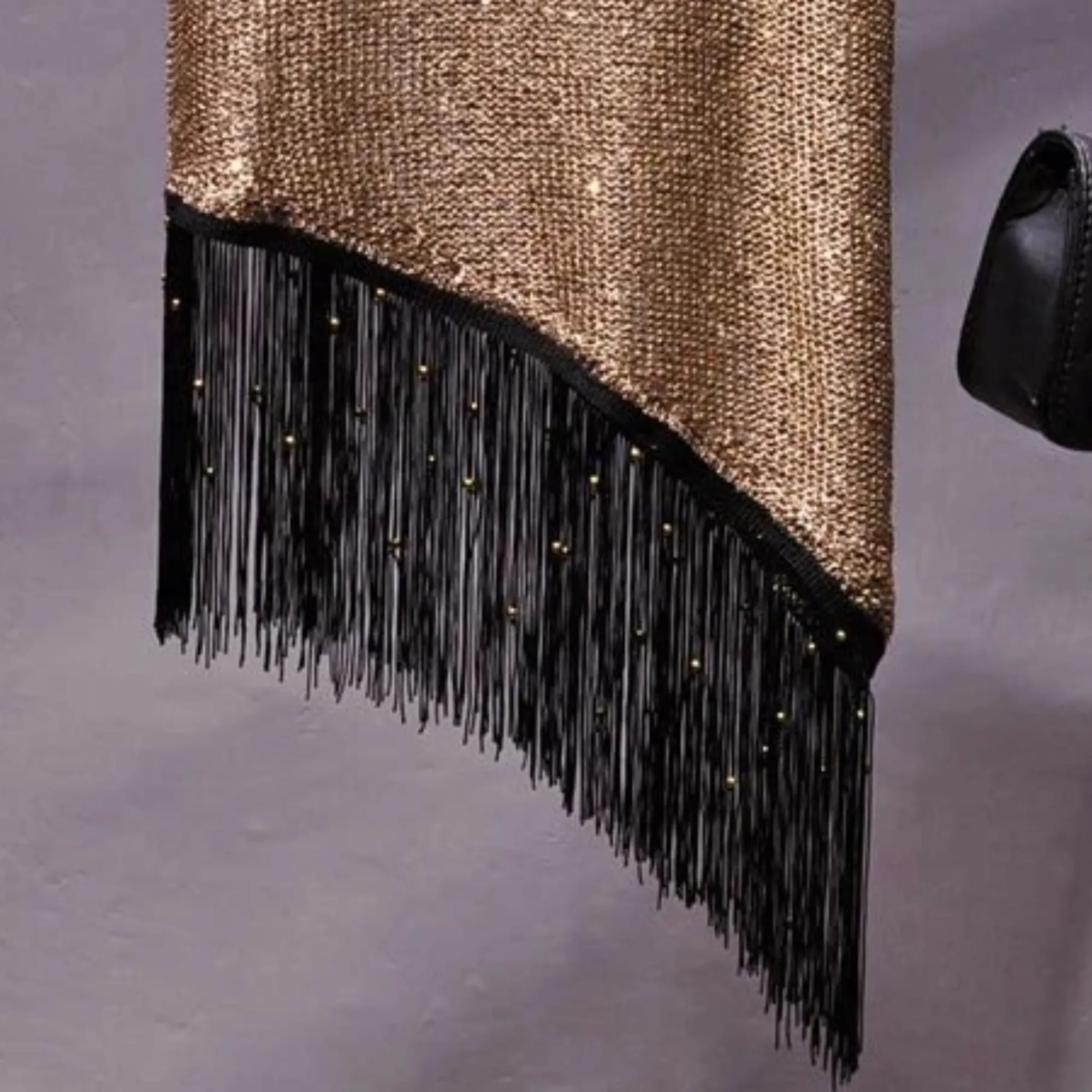 Pre Order:  Metallic Sequined Beaded Tassel Top