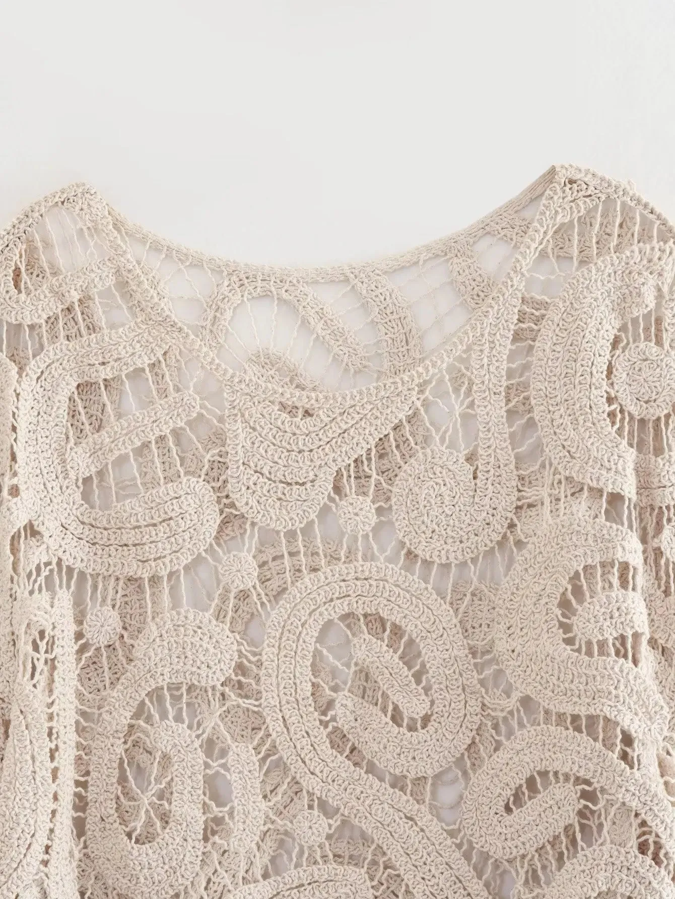 Pre Order:  Tatting Semi Sheer Cropped Top