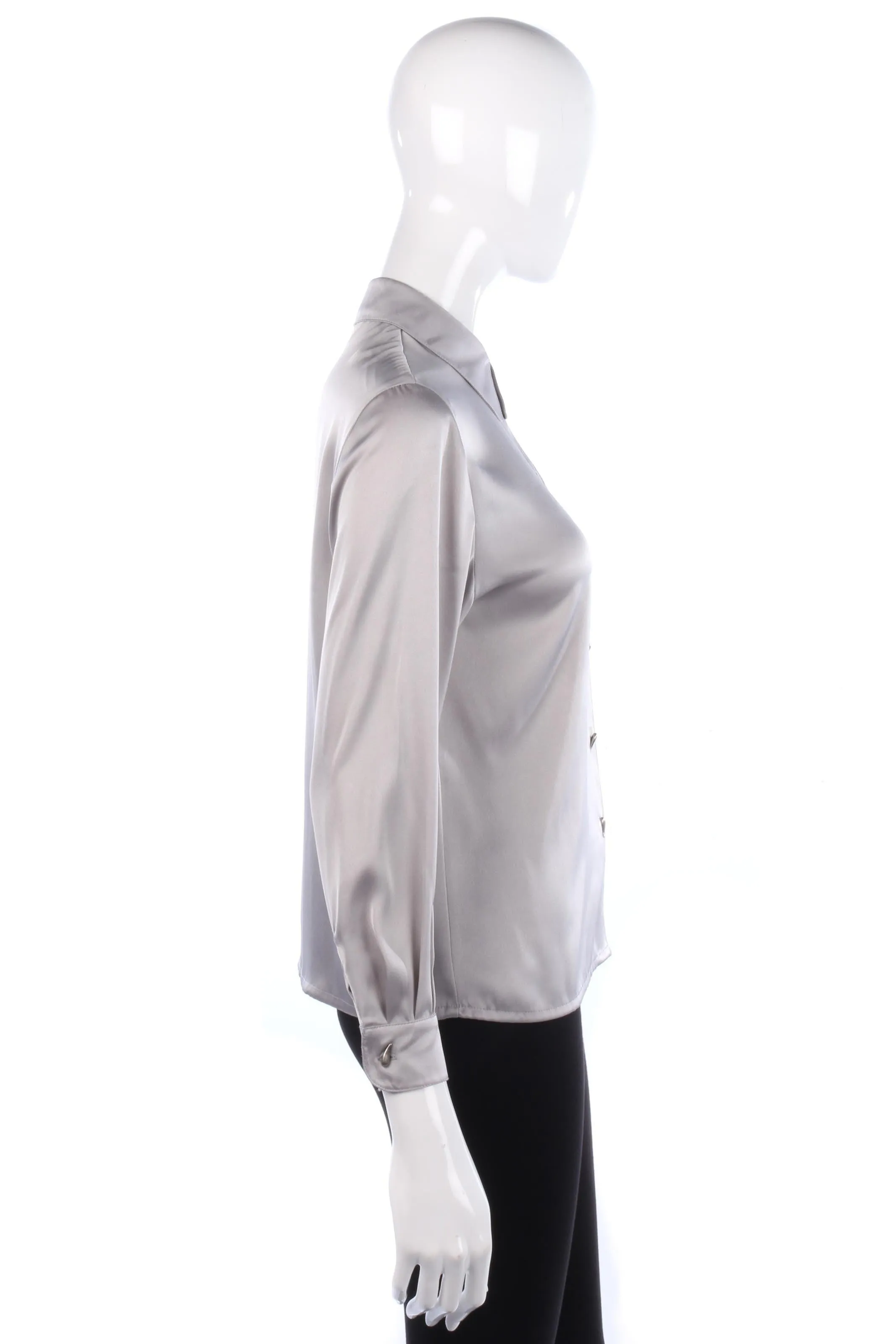 Precis Petit  Blouse with Teardrop Buttons Grey/Silver Size 8
