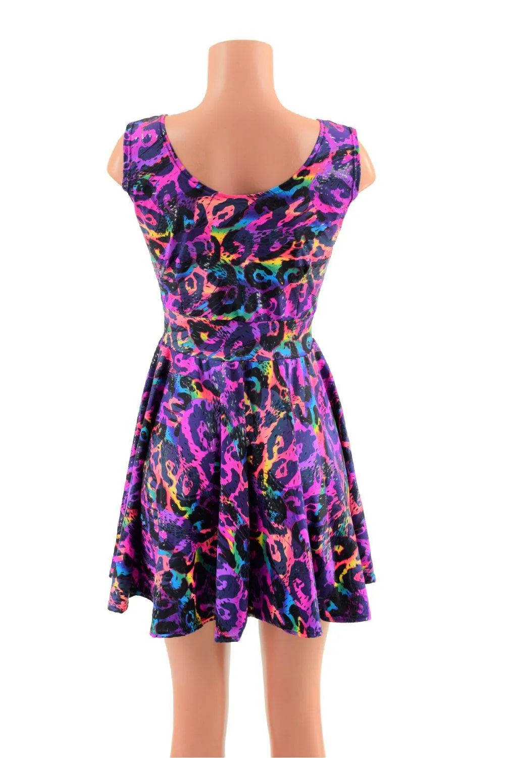 Rainbow Leopard Tank Style Skater Dress