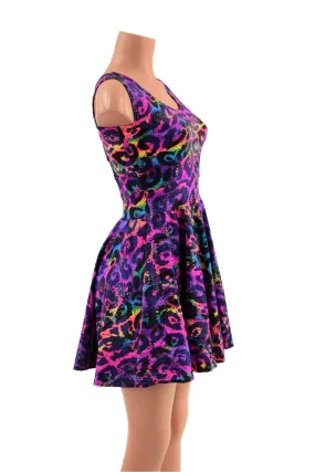 Rainbow Leopard Tank Style Skater Dress
