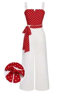 Red 1950s Polka Dot Spaghetti Strap Jumpsuit Red 1950s Polka Dot Spaghetti Strap Jumpsuit