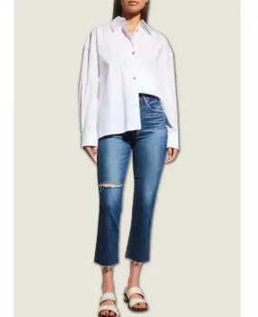 Rhode Cropped Flare Dark Blue