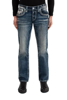 Rock Revival Men's Seal Brown Straight Denim Jeans