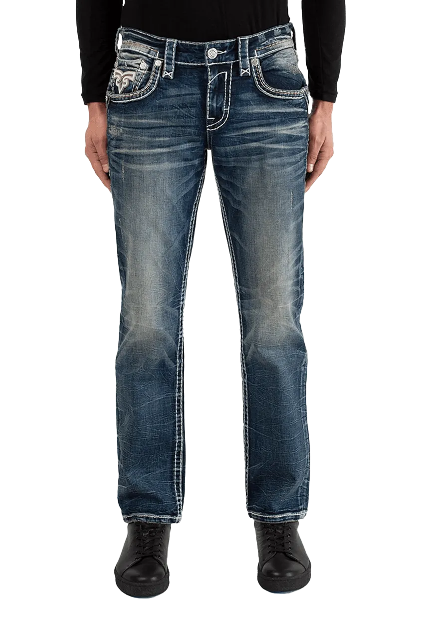 Rock Revival Men's Seal Brown Straight Denim Jeans