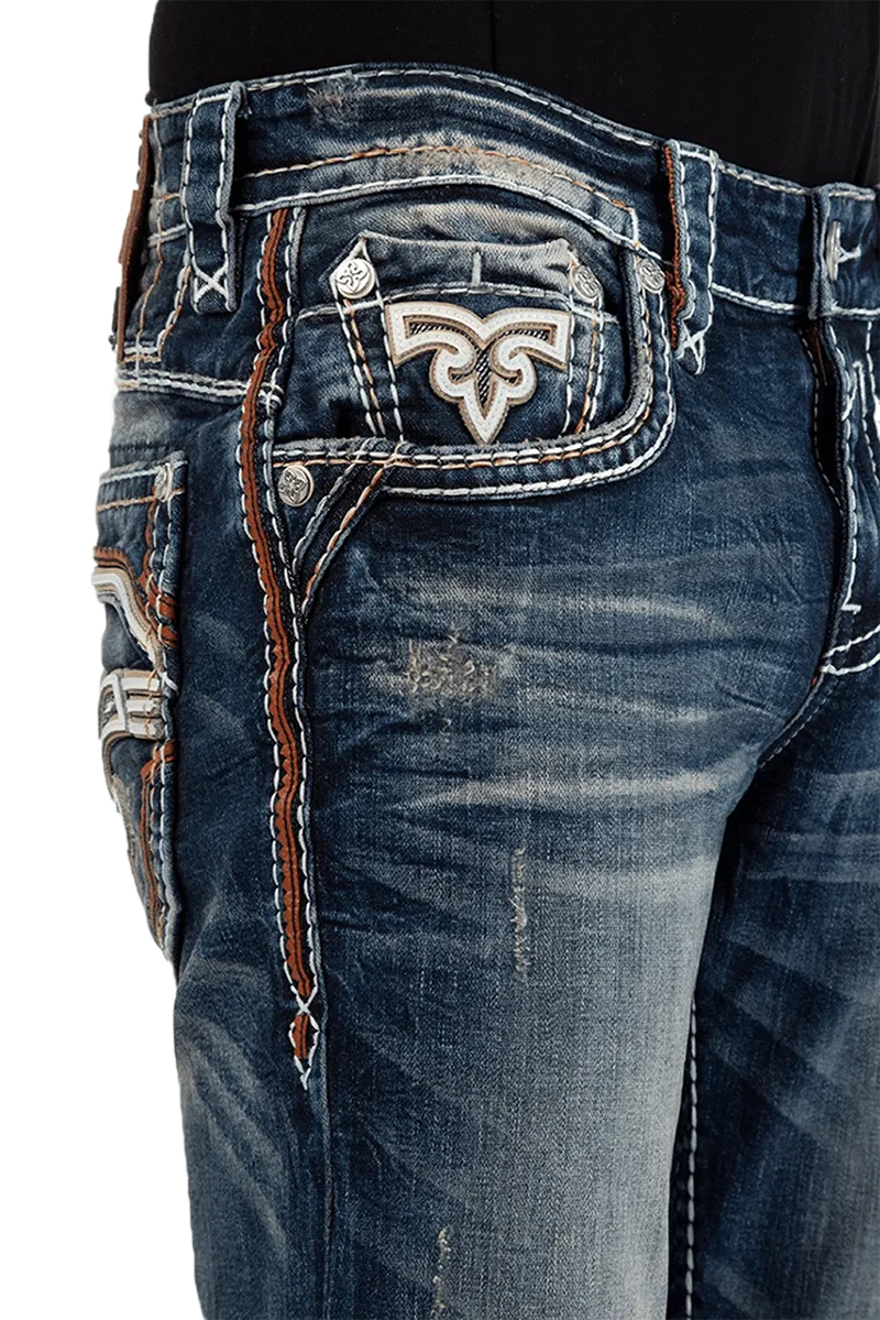 Rock Revival Men's Seal Brown Straight Denim Jeans