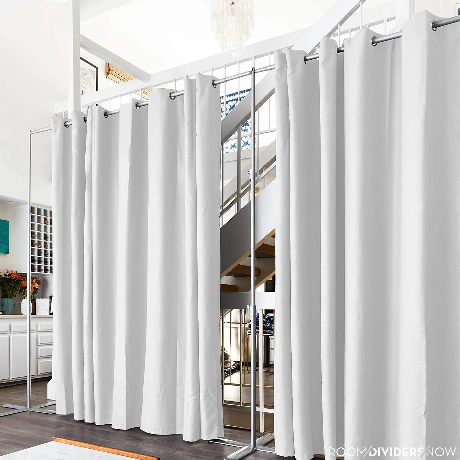 Room Divider Curtain, 7ft Tall X 4ft Wide (Natural White)