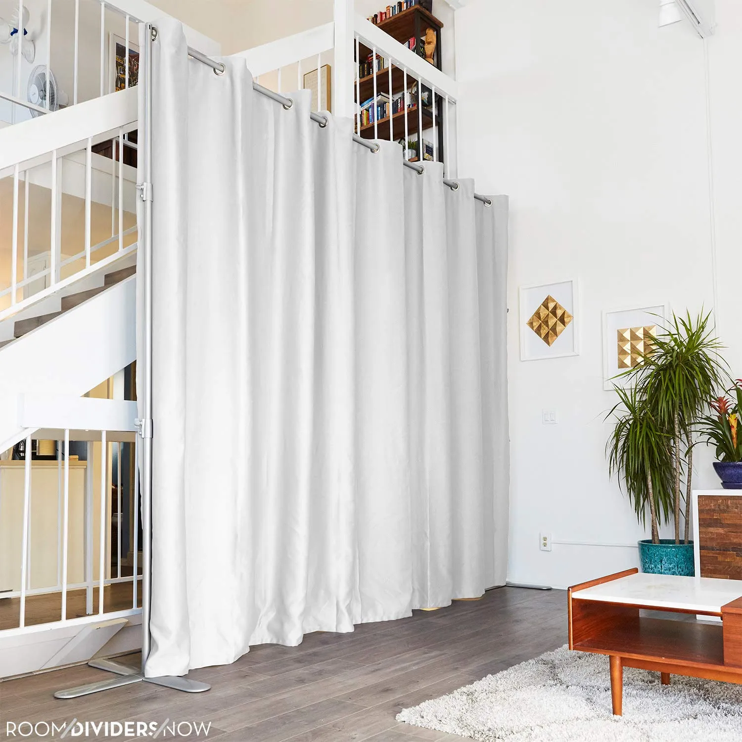 Room Divider Curtain, 7ft Tall X 4ft Wide (Natural White)