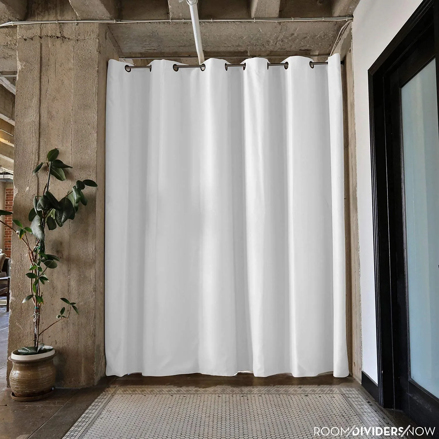 Room Divider Curtain, 7ft Tall X 4ft Wide (Natural White)