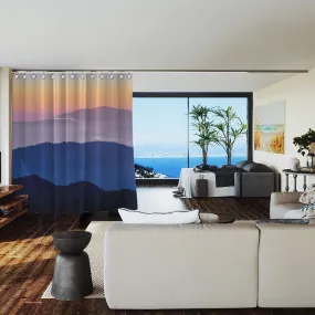 Room Divider Curtain, 8ft Tall X 10ft Wide (Misty Mountains)