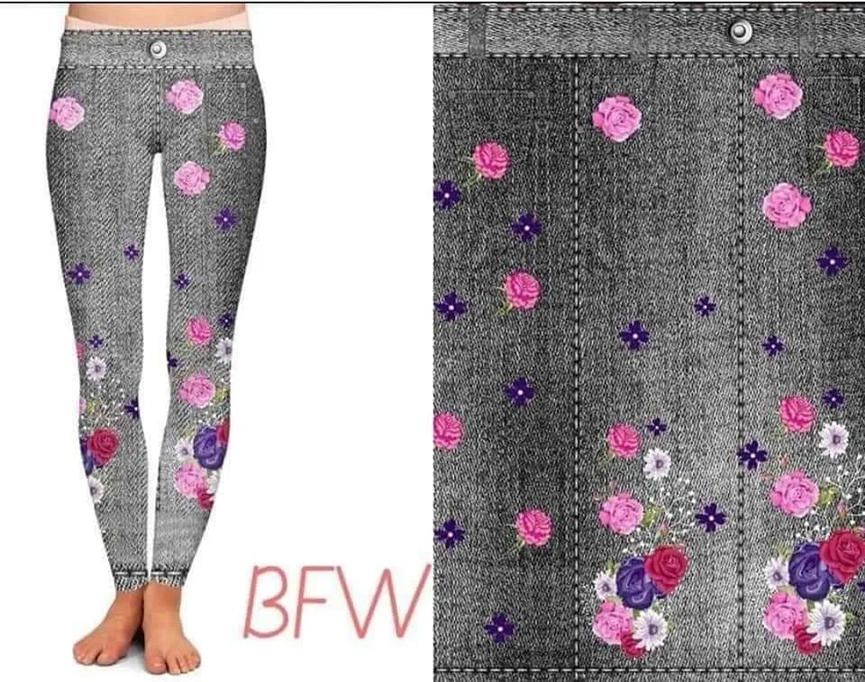 Rose jeans leggings, shorts and capris with pockets
