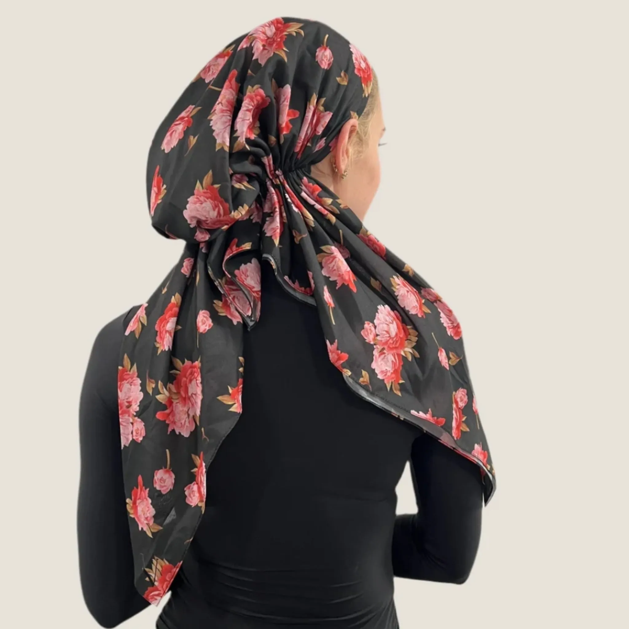 Rosey Peony Headscarf by Valeri Many Styles