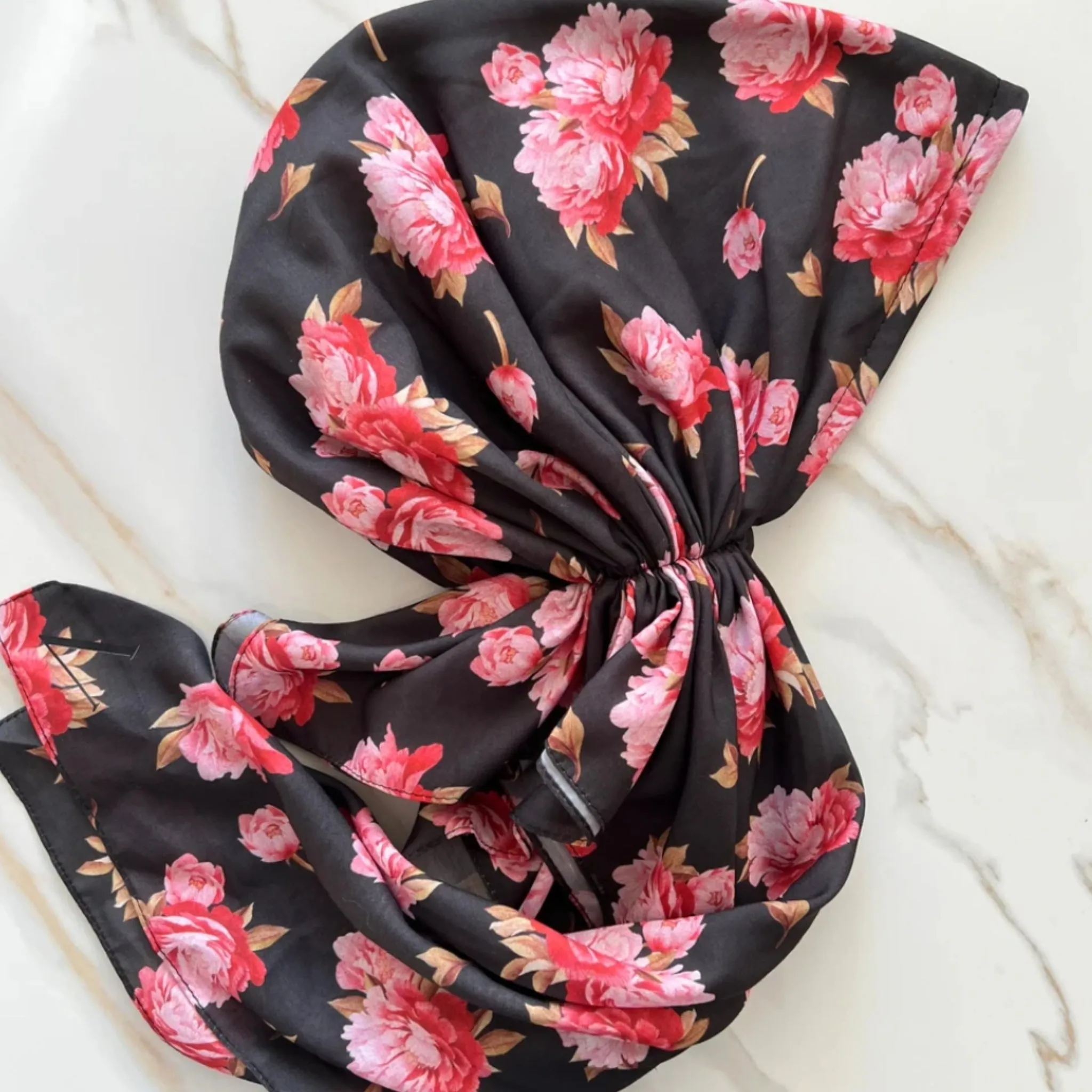 Rosey Peony Headscarf by Valeri Many Styles