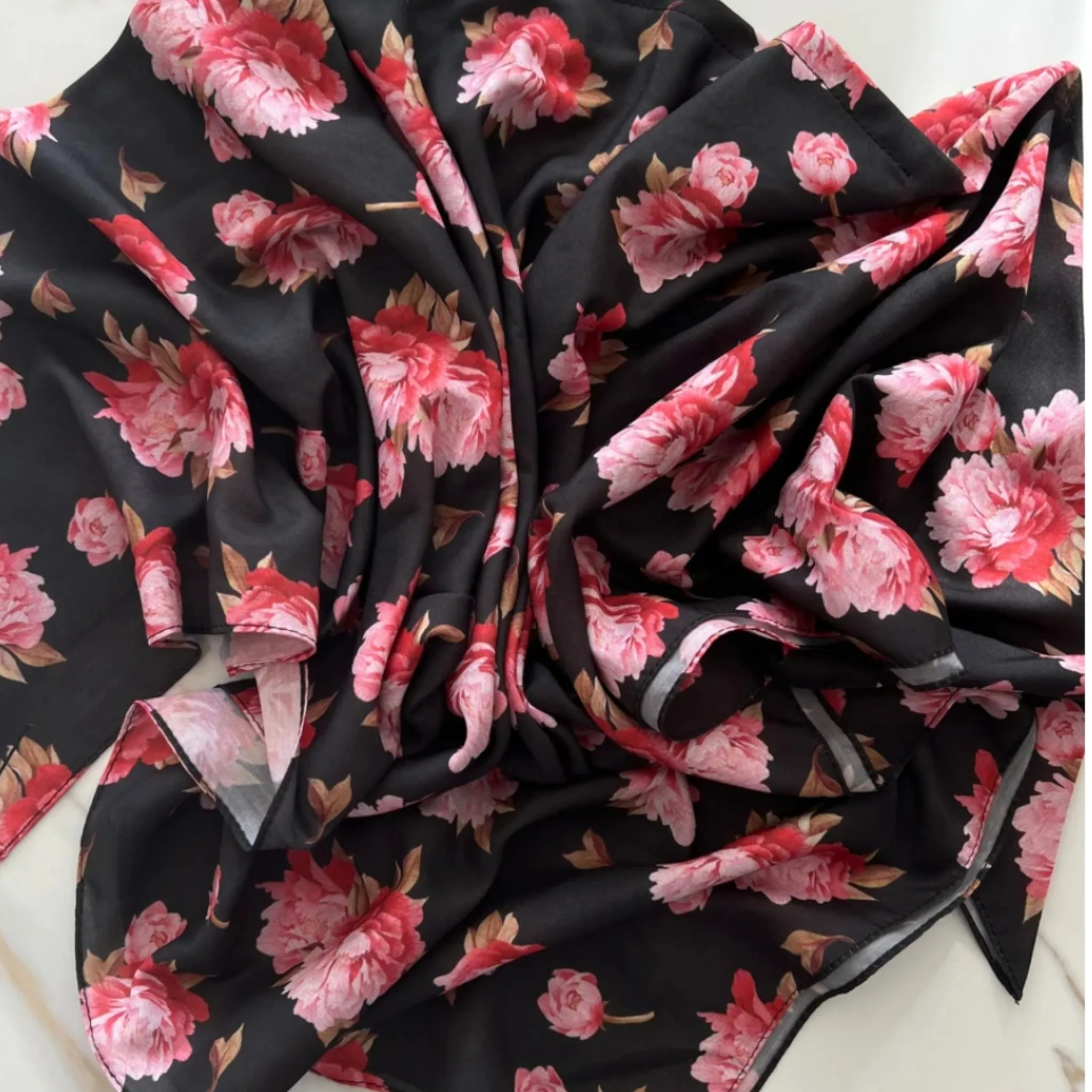 Rosey Peony Headscarf by Valeri Many Styles