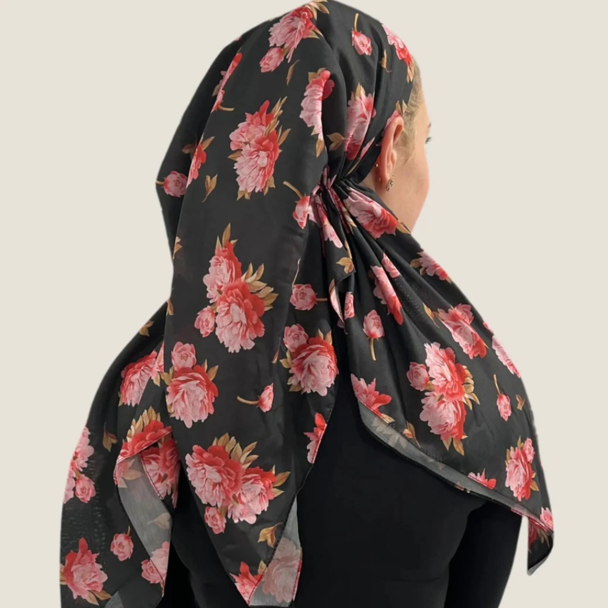 Rosey Peony Headscarf by Valeri Many Styles