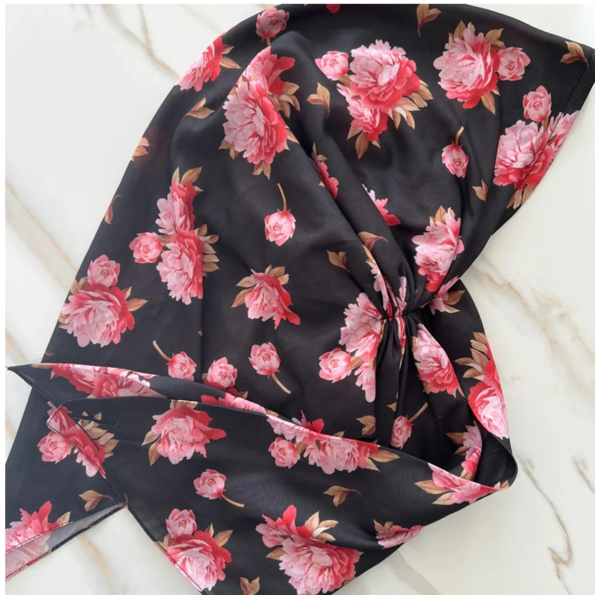 Rosey Peony Headscarf by Valeri Many Styles
