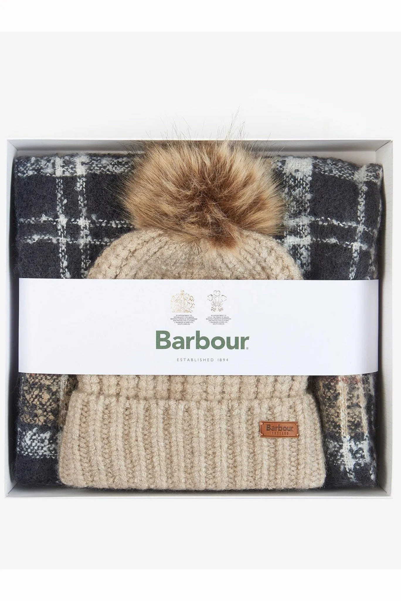 Saltburn Beanie & Tartan Scarf Gift Set - Rosewood