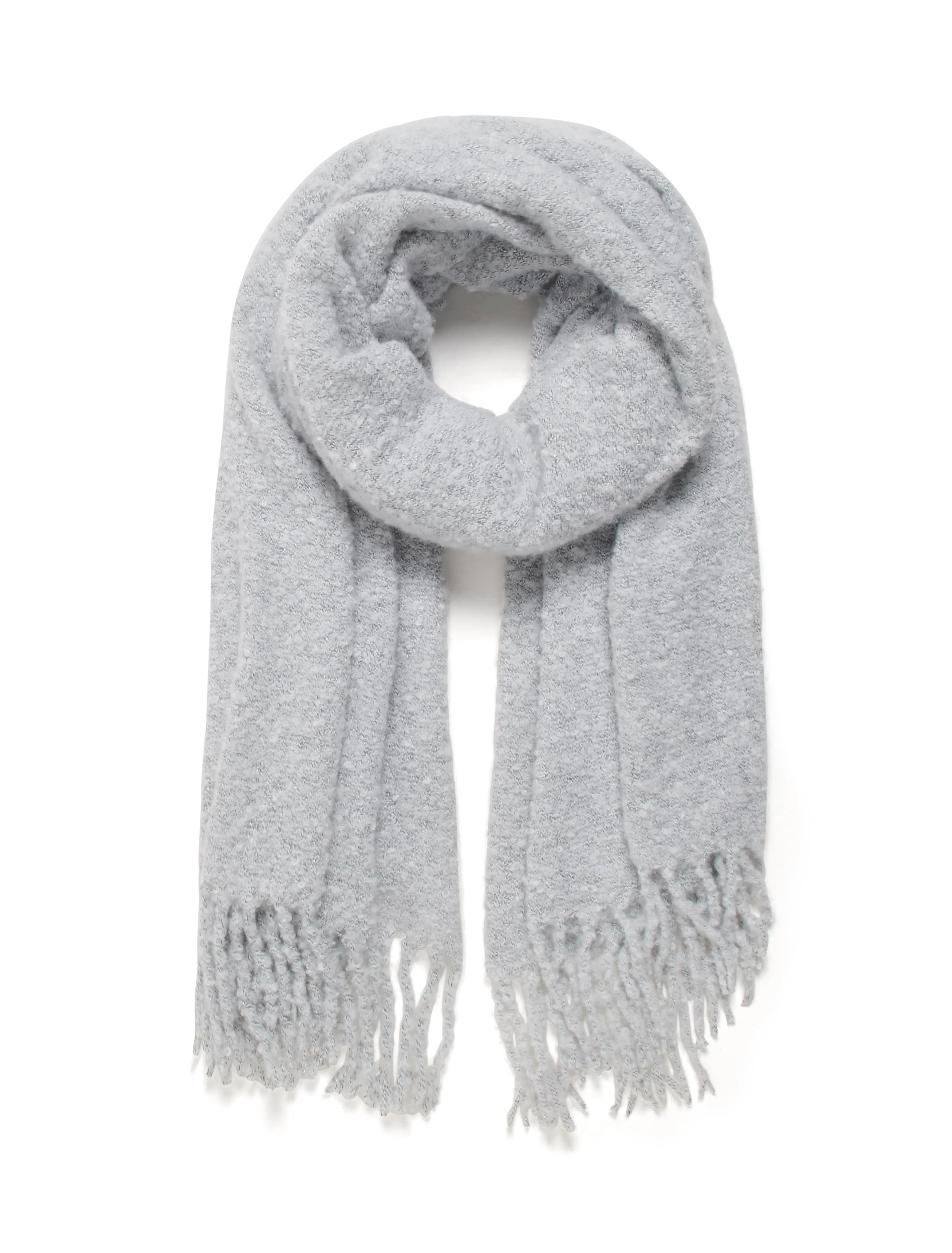 Scarlet Metallic Boucle Scarf