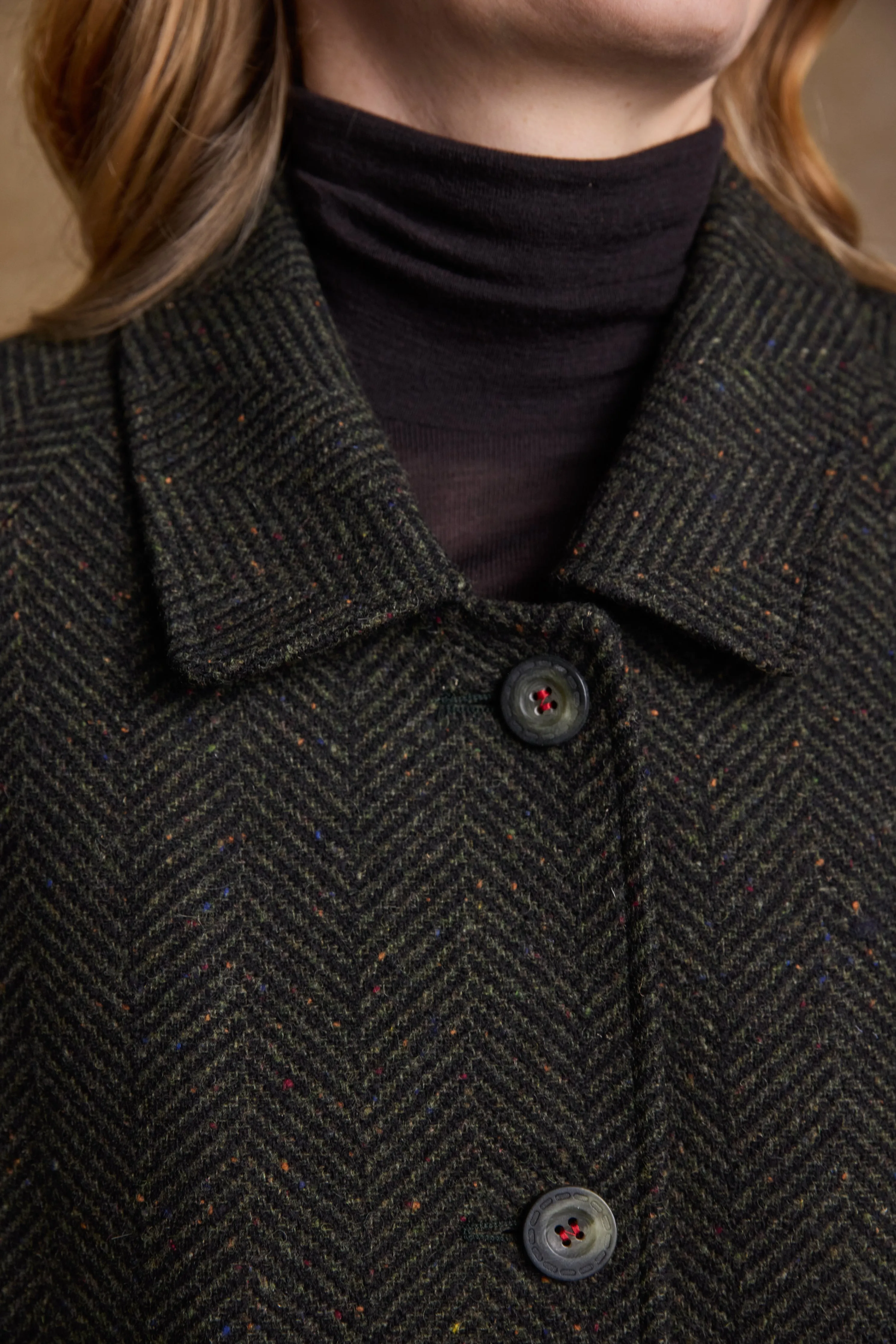 Shauna Tweed Coat - Donegal Green Fleck