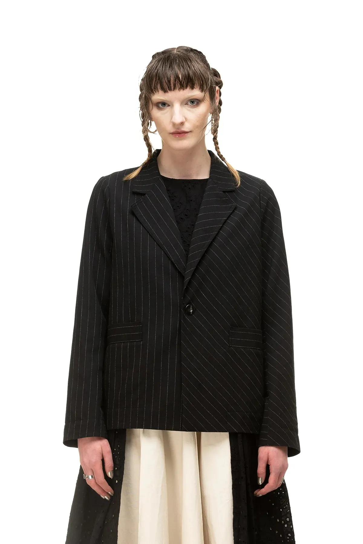 Sideline Blazer | Pinstripe Twill Carbon